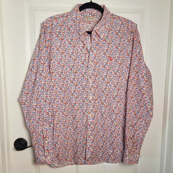 El Ganso Shirt Mens Large Multicolor Floral Button Down Long Sleeve Cotton - Picture 1 of 12